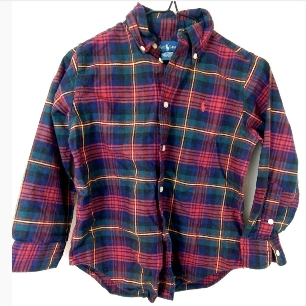 Ralph Lauren Boys Plaid Oxford Shirt